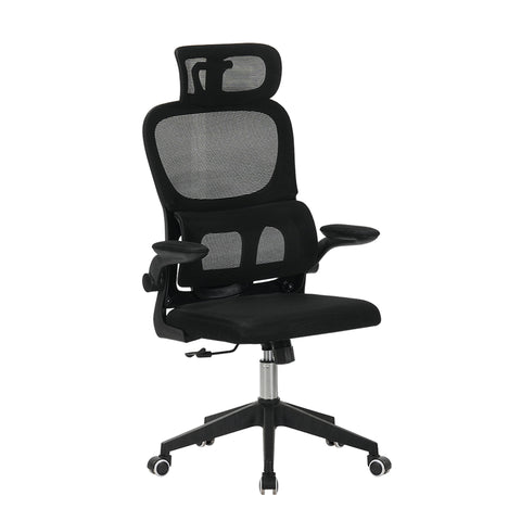 High Back Ergonomic Swivel Rolling Office Chair With Tilt Function, 3D Headrest, Lumbar Support - Black