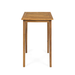 Outdoor Minimalist Acacia Wood Square Bar Table
