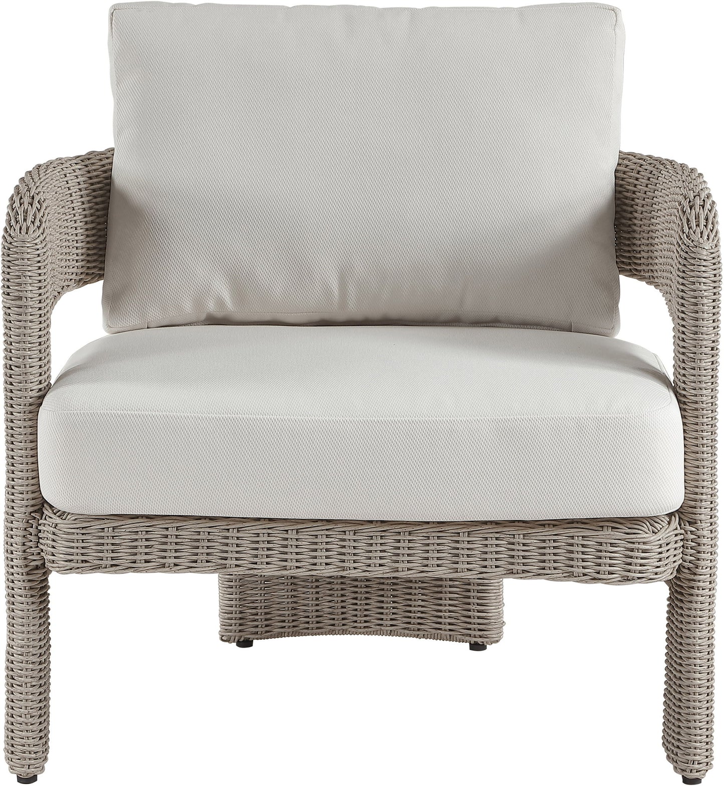 Sandbay - Olefin Water Resistant Fabric And Wicker Outdoor Patio Accent Chair