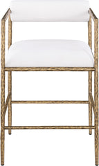 Axis - Linen Textured Cream Fabric Upholstered Counter Stool (Set of 2)