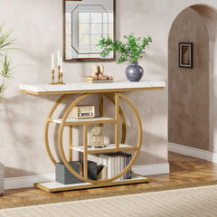 Console Table With 4 Tier Design For Living Hallway