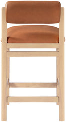 Roundhill - Faux Leather Counter Stool - Natural Frame
