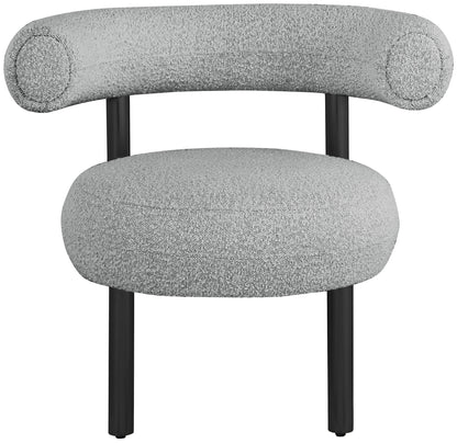 Bordeaux - Boucle Fabric Accent Chair With Black Legs
