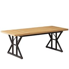 Rectangular Dining Table With X Trestle Metal Legs