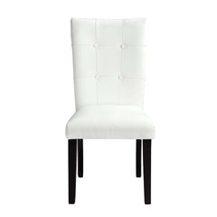 Hussein - Side Chair (Set of 2) - White Synthetic Leather & Black