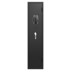 3 - 4 Gun Safe For Rifles And Pistols, Quick Access Password Gun Safe, High Security Metal Rifle Safe Locker With Removable Shelf And 2 Adjustable Gun Slots - Black