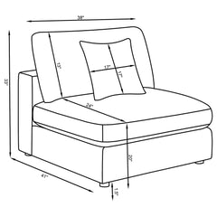 Duncan- Armless Chair With Removable Cushions