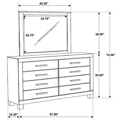 Bren - 8 Drawer Dresser With Mirror - Rustic Brown