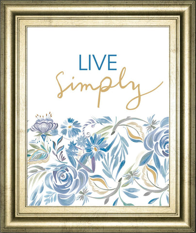 22x26 Live Simply Floral By AniDel Sol - Light Blue
