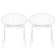 Stackable Outdoor Chairs With Breathable Plastic Backrest (Set of 2)