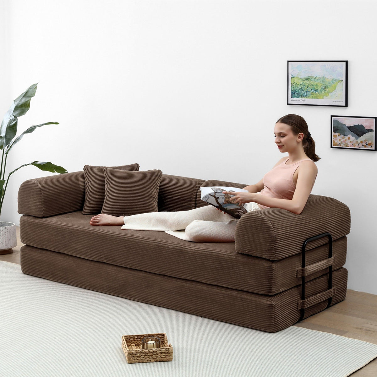 Convertible Foldable Floor Sofa Bed For Living Room