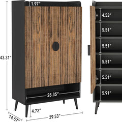 Shoe Cabinet With Doors, 7 Tier Storage Organizer