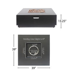 Modern Square Fire Pit With 50,000 Btu