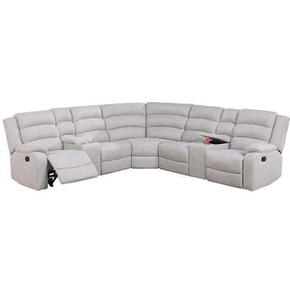 Manual Motion Reclining Loveseat 3 Piece Sectional Set With Console Storage And Cup Holders