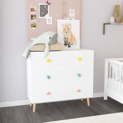 3 Drawer Dresser, Storage Cabinet With Anti Tip Safety