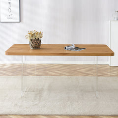 Modern Minimalist Wooden Table With Acrylic Legs