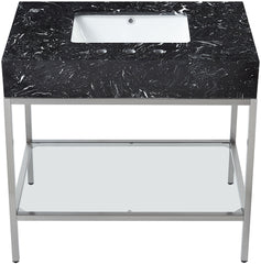 Marmo - Engineered Marble Bathroom Vanity With Chrome Base
