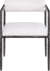 Axis - Linen Textured Cream Fabric Upholstered Dining Chair (Set of 2)