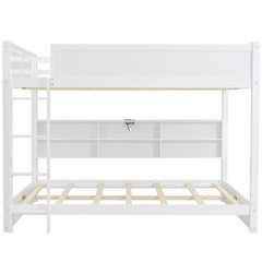 Bunk Bed With Storage Cabinets And USB Ports