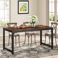Rectangular Kitchen & Dining Room Table - Brown / Black