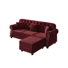 Upholstered Sofa Set With Nailhead Trim And Rolled Armrests, Includes Pillows