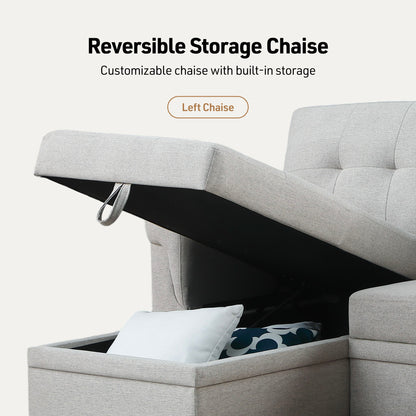 Lucca - Reversible Sleeper Sectional Sofa With Storage Chaise