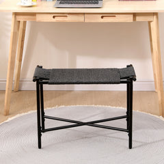 Handwoven Paper Rope Foot Rest Shoes Stools Ottomans For Entryway