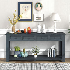 Hearth & Haven Clara - Console Table With Storage Drawers And Bottom Shelf