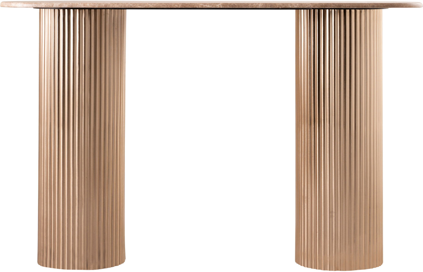 Cindra - Genuine Marble Top And Iron Base Console Table