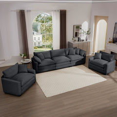 Elegant Corduroy Oversized Sectional Sofa Set With Deep Seats And Flexible Layout