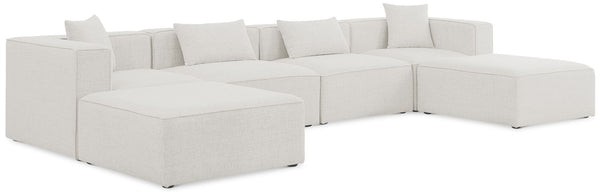 Cube - Linen 6 Piece Modular Double Chaise Sectional