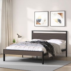 Ceres - Metal Bed With Wood Headboard & Footboard