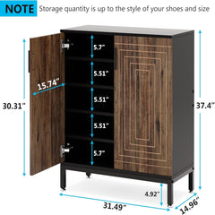 Shoe Cabinet With Doors, 5 Tiers Shoe Storage Organizer
