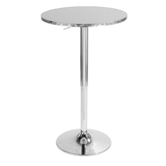 Bistro - Contemporary Adjustable Round Bar Table - Silver