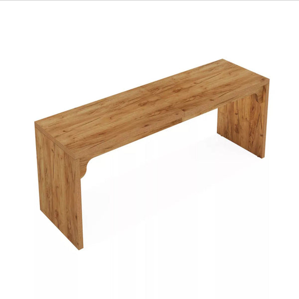 Extra Long 2 Person Computer Desk, Large Workstation - Brown