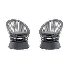 Modern Swivel Wicker Lounge Chair With Round Design
