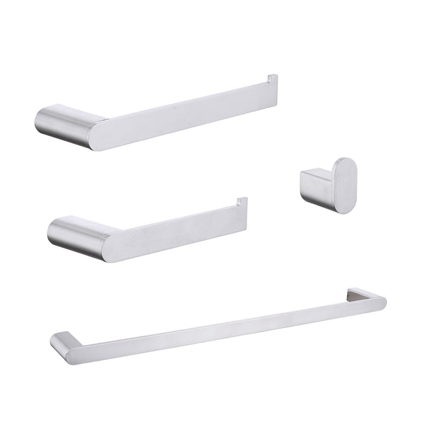 4 Pieces Bathroom Hardware Set Single Towel Bar, Towel Holder, Toilet Paper Holder