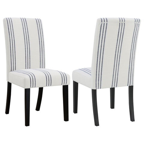 Draper - Upholstered Dining Chair (Set of 2) With Vertical Stripes - Beige