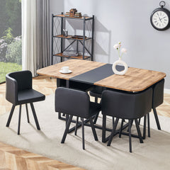 Modern Minimalist Style Marble Pattern Joinery Dining Table With Dining Chairs