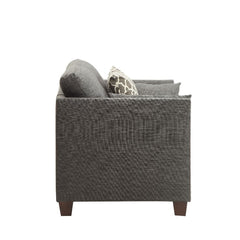 Laurissa - Chair With 3 Pillows - Light Charcoal Linen