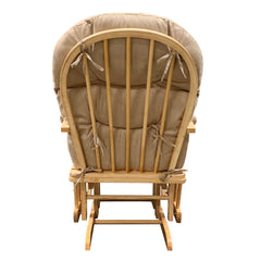 Rehan - Glider Chair & Ottoman - Taupe Microfiber & Natural Oak