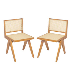 Chandigarh Dining Room Chairs With Natural Rattan (Set of 2)