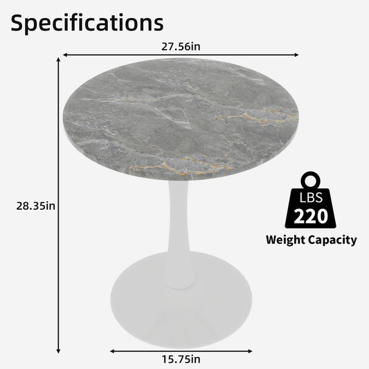 Coffee Table With Round Top For Living Rooms - Gray / White