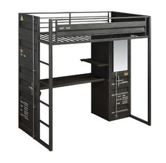 Cargo - Twin Loft Bed With Desk & Wardrobe - Gunmetal