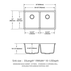 Granite Composite Double Bowl Undermount Kitchen Sink