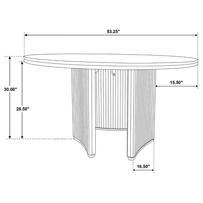 Dreydon - Round Dining Table With Textured Tripod Base - Light Brown