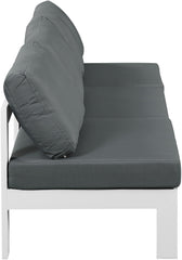 Nizuc - Outdoor Patio 3 Seat Armless Modular Sofa With White Frame