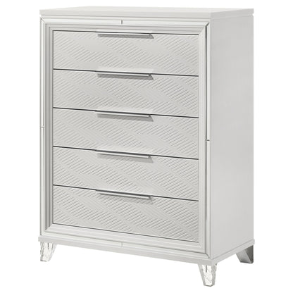 5 Drawer Bedroom Chest Of Drawers - White