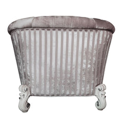 Versailles - Chair With 2 Pillows - Ivory Fabric & Bone White