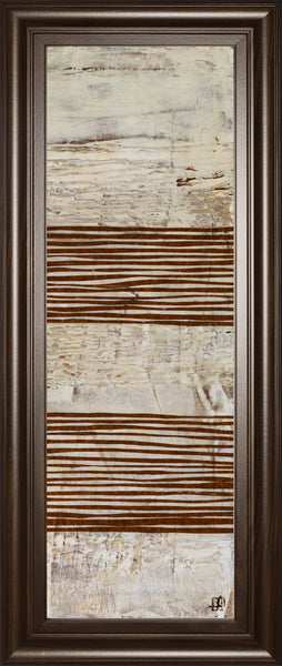 White Stripes Il By Natalie Avondet - Framed Print Wall Art - Dark Brown